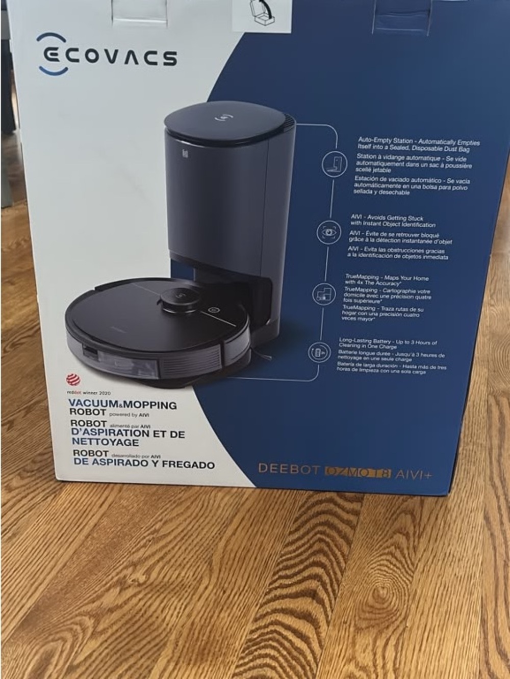 ECOVACS DEEBOT OZMO T8+ Robot Vacuum & Mopping Station - Black